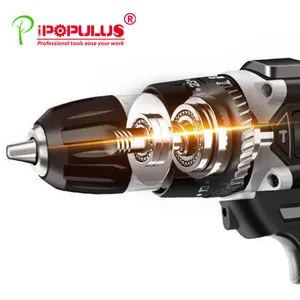 Ipopululus 2v פונקציה רב-צורב חשמלי מוברש סט 2v מקסימום ערכת משולבת 10-כלי מפטיש מתקל