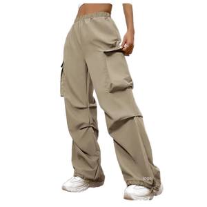 Pantaloni Cargo da <span class=keywords><strong>donna</strong></span> a vita media <span class=keywords><strong>stile</strong></span> autunnale pantaloni da paracadute larghi per abbigliamento Casual - Product Image 1
