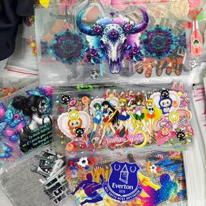 En gros 16Oz UV décalcomanies dessin animé tasse autocollants tasse enveloppes PET plastisol matériel étanche taille personnalisée pour gobelets impression - Product Image 1