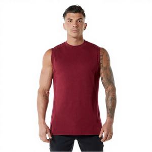 Plain Cotton Oversized Breathable Eco-Friendly Heavyweight Crewneck <b>Loose</b> Fit Cropped Boxy Acid Wash <b>Tank</b> <b>Top</b> for Men - Product Image 2