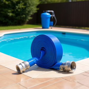 Tubo di ritegno blu 2 pollici x 100 piedi con raccordi per filtri dell'acqua in silicone - Product Image 2