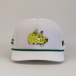 Su Geçirmez 5 Panel Polyester Golf Şapkaları Özel Logo PVC Yama Gorras Personalizadas Açık Hava Sporları Lazer Kesim Delikli Beyzbol Şapkaları - Product Image 2