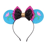 Bandeaux assortis, imprimé léopard, broderie de dessin animé pour enfant, 12 pièces, boucles d'oreilles mignonnes des deux côtés, déguisement de fête, bandeau