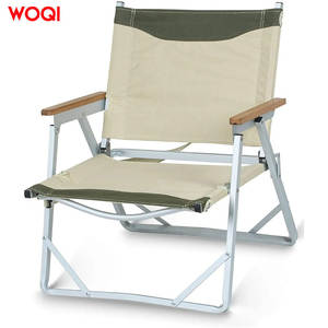 Silla de playa plegable portátil y ligera Woqi con asa y correa para el hombro, color lechoso - Product Image 2