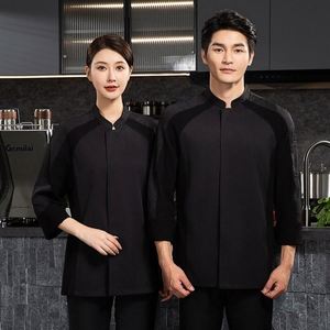 Filipina Restaurante Y Bar Uniformes Restaurant Short Sleeve Coat 4X Kitchen Wholesale Solid Color <b>Chef</b> <b>Jacket</b> Mahon - Product Image 1