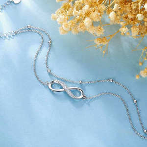 Pulseras de Amistad Infinito de Plata de Ley 925 de Lujo Populares de Lucky Factory para Mejores Amigas - Product Image 1