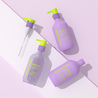 Bouteille pompe en plastique PET de 500 ml pour shampoing, après-shampoing, gel douche, emballage personnalisé pour soins personnels
