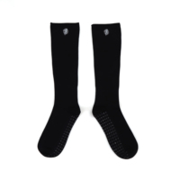Nouvelle chaussette de compression respirante en tricot, mi-haute, rembourrée, antidérapante, pour le sport, le football, avec logo personnalisé, chaussette de compression noire