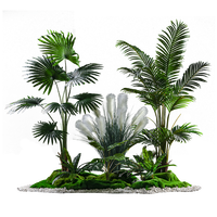 Ensemble complet de plantes artificielles pour vitrine de magasin, aménagement paysager botanique factice pour merchandising visuel et boutiques