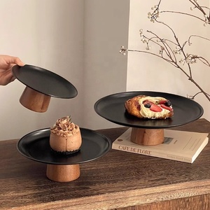 Luxury Black Stainless Steel Fruit <strong>Candy</strong> Plate Wedding Restaurant Hotel Decorative Dessert Cake Display Stand <strong>Tray</strong> - Product Image 2