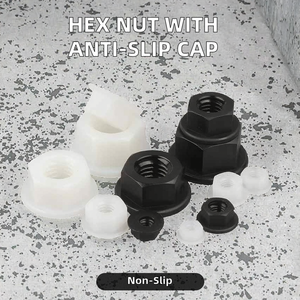 Capuchon de vis hexagonal antidérapant isolant, bande de nylon plastique, écrou à bride anti-desserrage, type à tête hexagonale, catégorie de produit : Écrous - Product Image 2