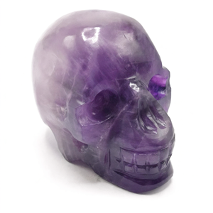 Calavera tallada a mano en piedra de amatista natural - reiki/chakra/curación - artesanía de cristal - peso 165 g (0.36 lb) y 2 pulgadas - Product Image 2