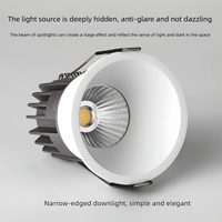 Downlight encastré moderne en aluminium, facile à installer, anti-éblouissement, dimmable, 20W, indice IP20, angle de faisceau 38°, CRI 80 Ra élevé