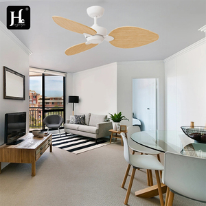 Ventilador de techo moderno con aspas de ABS color madera, luces LED y control remoto. - Product Image 6