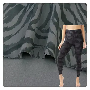 Personalizado de Alta Qualidade Lycrea Fio Fornecedor Camo Imprimir Yoga Legging underwear tecido 4 way tecido elástico Tecido Spandex