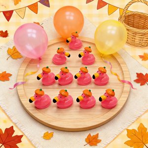Ornements de paysage miniatures, jolies créations en résine en forme de flamant <span class=keywords><strong>rose</strong></span> avec chapeau de citrouille, accessoires décoratifs pour <span class=keywords><strong>le</strong></span> jardinage et l'aménagement paysager DIY - Product Image 6