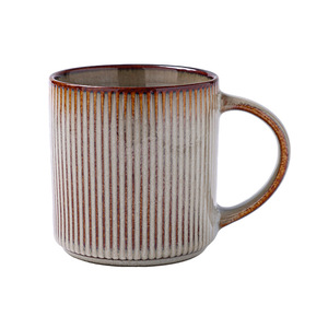 Tasse en céramique de style nordique, 340ml, rayée, résistante à la chaleur, pour café, thé, usage domestique - Product Image 4
