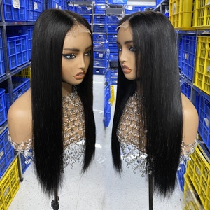 Cheveux vietnamiens bruts Super Double Drawn Bone Straight Lace Front Perruques Haute Qualité Single Drawn Perruques de Cheveux Humains pour les Femmes Noires - Product Image 2