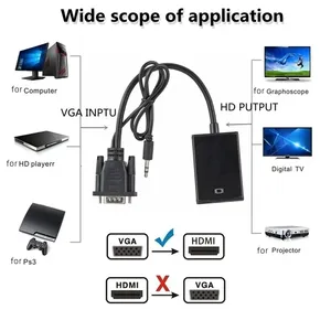 Convertisseur VGA HD universel, Plug-and-Play, pour ordinateur portable, projecteur TV, sortie compatible, Audio et vidéo haute définition - Product Image 5
