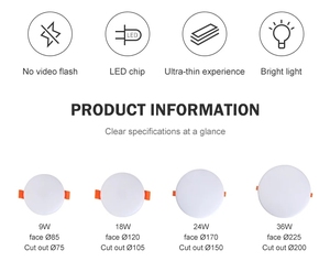 Mới Cao Lumen Tổ Ong Thiết Kế 10W Có Thể Điều Chỉnh Cắt Lỗ Lõm Bảng Điều Chỉnh Ánh Sáng 24W 36W Không Khung Vòng Trần 18W <span class=keywords><strong>LED</strong></span> Bảng Điều Chỉnh Ánh Sáng - Product Image 5