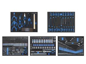 7 दराज औद्योगिक उपकरण ट्रॉली में 312 पीसी उपकरण, लॉक कीड लकड़ी के काम के शीर्ष फिक्स्ड कैस्टर और पावर बार - Product Image 3