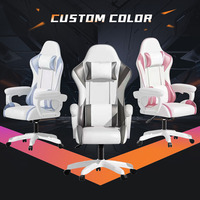 Chaise de jeu ergonomique en PC couleur noire bon marché personnalisée Silla Gamer en cuir synthétique tournant avec appui-tête pour le bureau