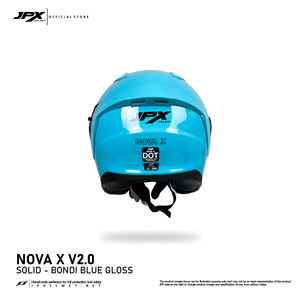 El casco abierto JPX Nova X V2 en azul oscuro brillante es perfecto para una conducción elegante y segura en cualquier condición. - Product Image 5