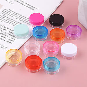Flacon cosmétique rond en plastique PS <span class=keywords><strong>2G</strong></span> 3G 5G avec bouchon en plastique multicolore pour crème pour le visage, soin de la peau, poudre libre - Product Image 1