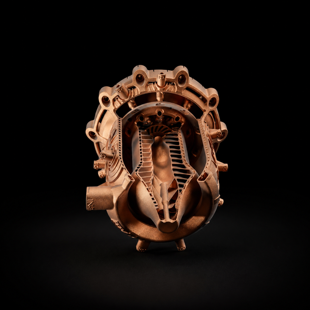 Copper Alloy Rocket Engine Combustion Chamber Precision 3D Printing Service Integrated Cooling Channels for Thermal Management