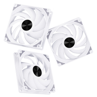 Ventiladores para PC y Refrigeradores SNOWMAN AK120 de 4 Pines con 9 Aspas, Sin Luz LED, Combinación de Colores Blanco y Negro, Alta Velocidad 800-1600 RPM