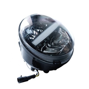ไฟหน้ามอเตอร์ไซค์ทรงกลม LED สีดำ Yongjin รุ่นใหม่ พร้อมไฟสูง/ต่ำ สำหรับ <span class=keywords><strong>Vespa</strong></span> GTV 2024 - Product Image 3