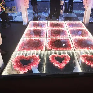 Taşınabilir Led ayna beyaz dans zemini düğün dekorasyon olay çiçekler