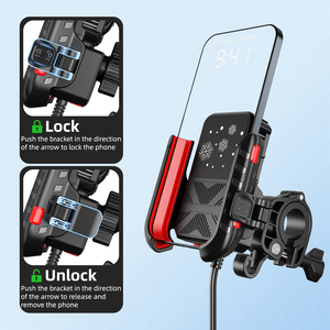 <span class=keywords><strong>Soporte</strong></span> para Teléfono con Puerto de Carga Tipo-C y USB, Ventilador de Refrigeración, Rotación de 360 Grados, Material PA66, para Motocicleta - Product Image 6