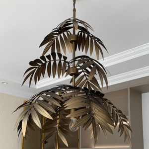 Custom American Style Vintage Ceiling <b>Lights</b> Hotel Lobby Decor Leaf Metal <b>Chandeliers</b> - Product Image 2