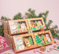 Boîte à biscuits, bonbons et cadeaux de Noël, boîte rectangulaire biodégradable en carton blanc avec fenêtre