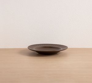 Wholesale Custom <b>Chocolate</b> color Ribbed Ceramic Tableware, Matte Stoneware Dinner Set, Free Design & Custom Logo Available - Product Image 3