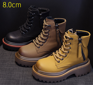 Botas de Motociclista Vintage <span class=keywords><strong>2025</strong></span> para Mujer - Botines Retro con Suela Gruesa, Parte Superior de PU, Impermeables, Versátiles, Botas Cortas de Combate - Product Image 5