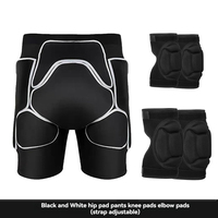 Shorts de protection des hanches noir et blanc, ensemble de protections pour les genoux, les coudes et les poignets, stabilisateur en mousse EVA, sangle réglable pour le ski et le snowboard