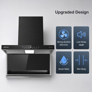 <span class=keywords><strong>Campana</strong></span> <span class=keywords><strong>extractora</strong></span> <span class=keywords><strong>plana</strong></span> de 900 mm para montaje en pared, triple succión superior y lateral, motor DC Inverter, presión estática de 1000 Pa - Product Image 2