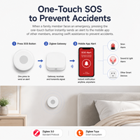 Bouton de panique d'urgence sans fil Zigbee 2,4 GHz OEM, alerte SOS, système de sécurité domestique intelligent Tuya, matériau ABS, portée de 80 m, alarme par application