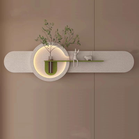 Lampe murale en grès de style moderne avec motif de plante verte aquatique et vase à fleurs, pour chambre à coucher, salon, fond de canapé, décoration artistique et peinture décorative