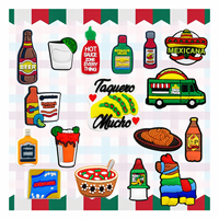 Nouveau produit : Breloques décoratives pour chaussures, thème nourriture mexicaine populaire (Tacos, Boissons, Repas), en caoutchouc, en vrac, pour lacets et accessoires de chaussures