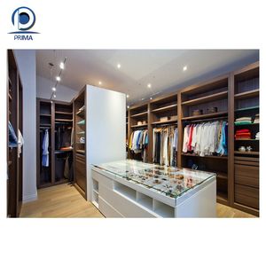 Prima hiện đại tủ quần áo cửa kính Tủ quần áo bằng gỗ Tủ Bộ đồ nội thất phòng ngủ tủ quần áo quần áo tổ chức thiết kế - Product Image 4
