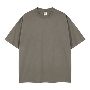 เสื้อยืดผู้ชายโอเวอร์ไซส์ผ้าคอตตอน100% ขนาดใหญ่ไม่พิมพ์ลายออกแบบได้ตามต้องการ - Product Image 1