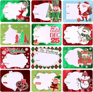 Étiquettes cadeaux autocollantes en papier avec logo personnalisé, dessins <span class=keywords><strong>de</strong></span> Noël, pour cadeaux, fêtes, vente en gros - Product Image 4
