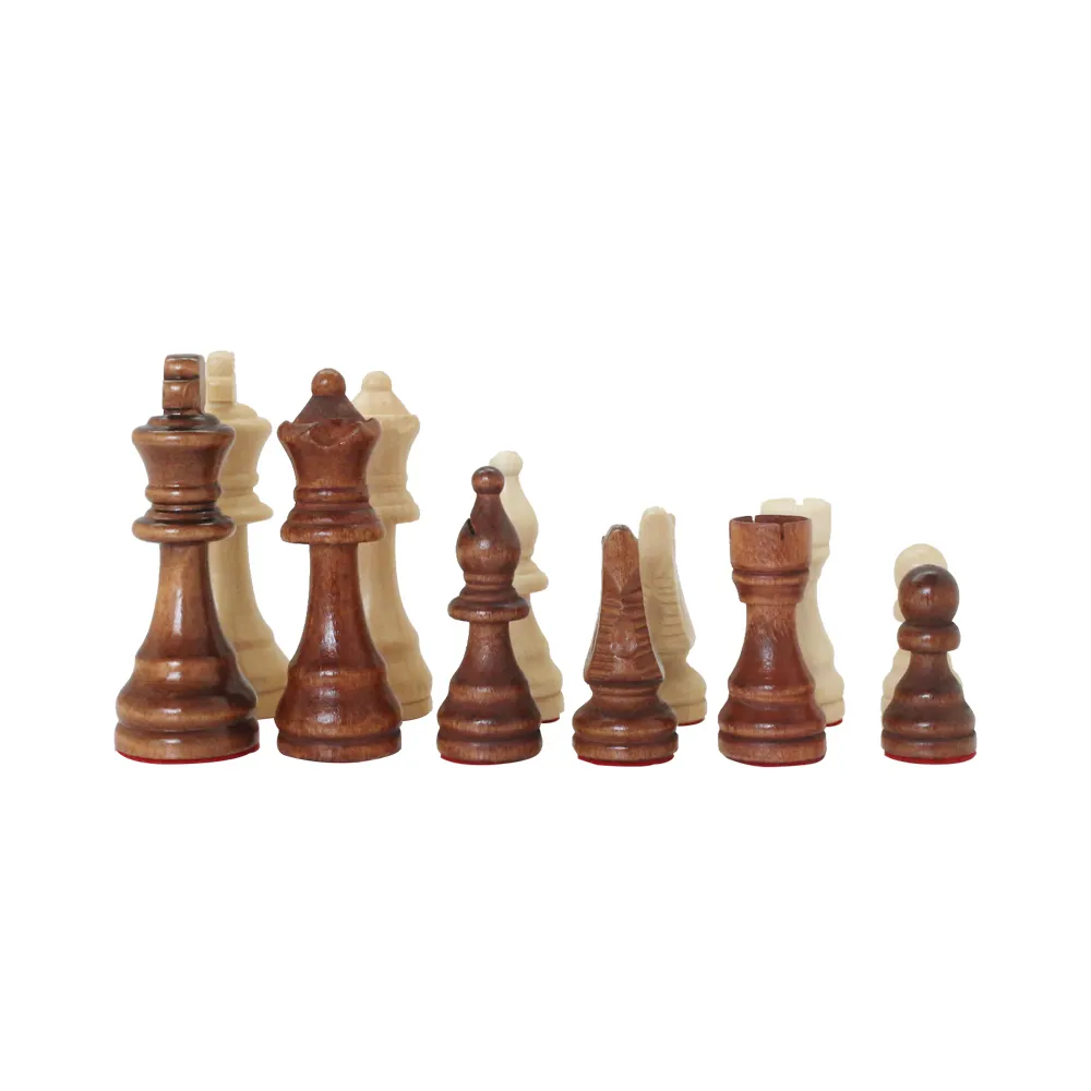 Pièces d'échecs lestées en bois de grande taille King Hauteur: 9cm Poids: 28.4g Les produits d'usine acceptent la personnalisation
