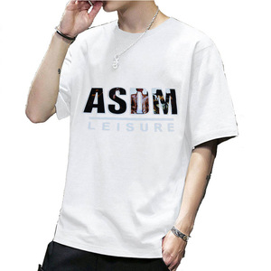 T-shirt da uomo estiva 2025 di tendenza, nuova, a maniche corte, slim fit, in poliestere, con stampa a lettere, disponibile per il dropshipping - Product Image 5