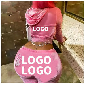 Set Jogger personalizzato in <span class=keywords><strong>velluto</strong></span> due pezzi <span class=keywords><strong>tuta</strong></span> sportiva con Zip <span class=keywords><strong>tuta</strong></span> da <span class=keywords><strong>donna</strong></span> - Product Image 1