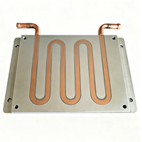 Plaque de refroidissement liquide en aluminium sur mesure 210*142*12mm avec 6 tubes en cuivre pour dissipateur thermique à eau