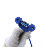 Usb 2.0 3.1 Type C Micro B femelle montage sur panneau à vis vers USB C Micro B mâle câble d'extension adaptateur à angle droit